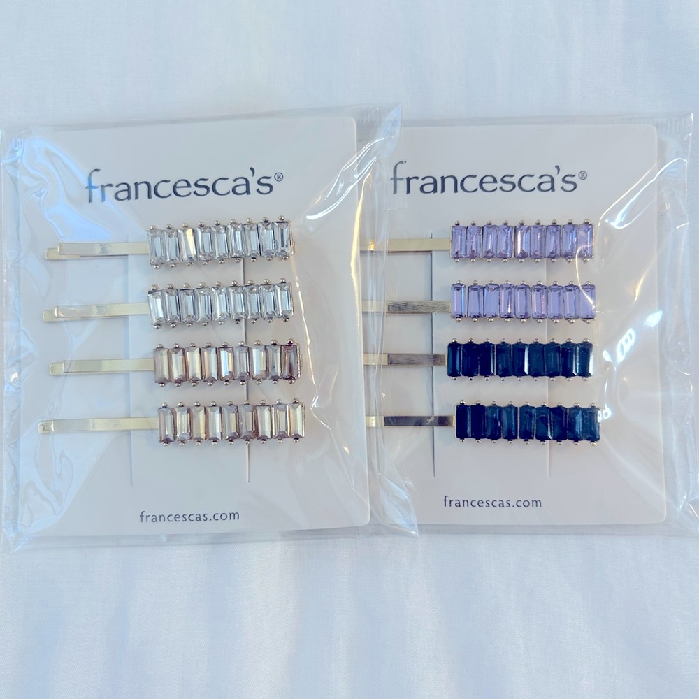 NWT Francesca’s Pamula Gemstone Crystal Bobby Pin Set (Unopened) BUNDLE of 2